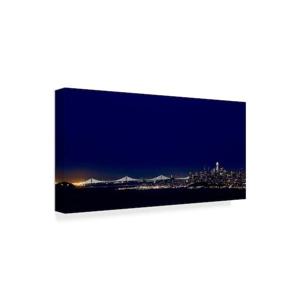 American School 'San Fransisco Skyline At Night' Canvas Art,12x24